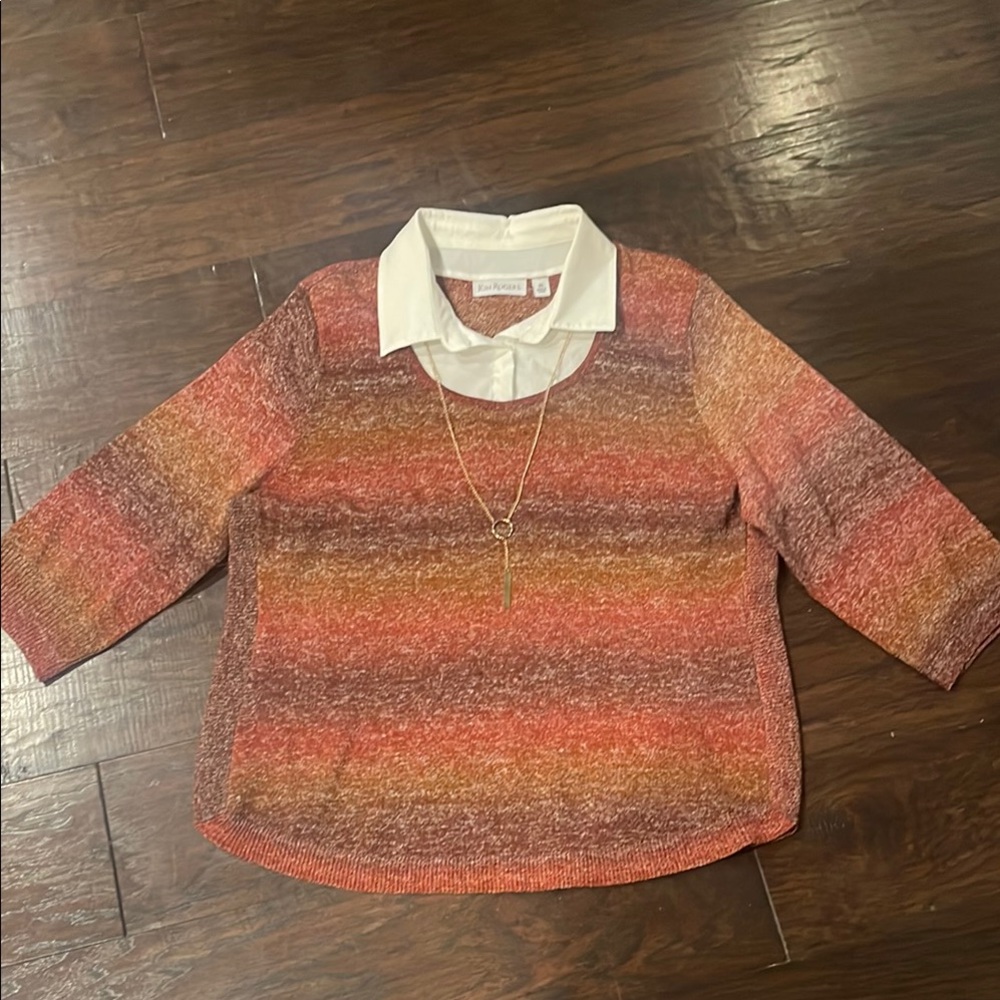 Ladies Multicolor Layered look pullover shirt